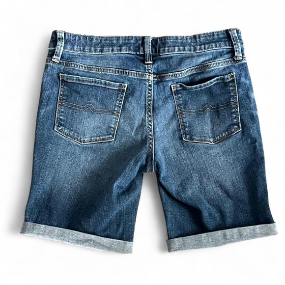 Arizona Jean Co Cuffed Denim Shorts Women's Size 7 Medium Wash Mid Rise Casual - Picture 5 of 5